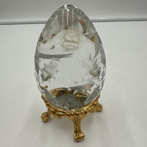 Newman Godinger Holly Berry Cut Crystal Easter Christmas EGG Signed Numbered